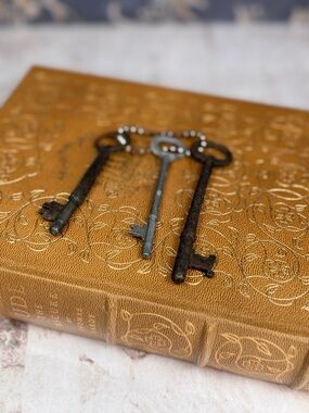 Antique Skeleton Keys Set of 3 Iron Rustic Old Keys Estate Found